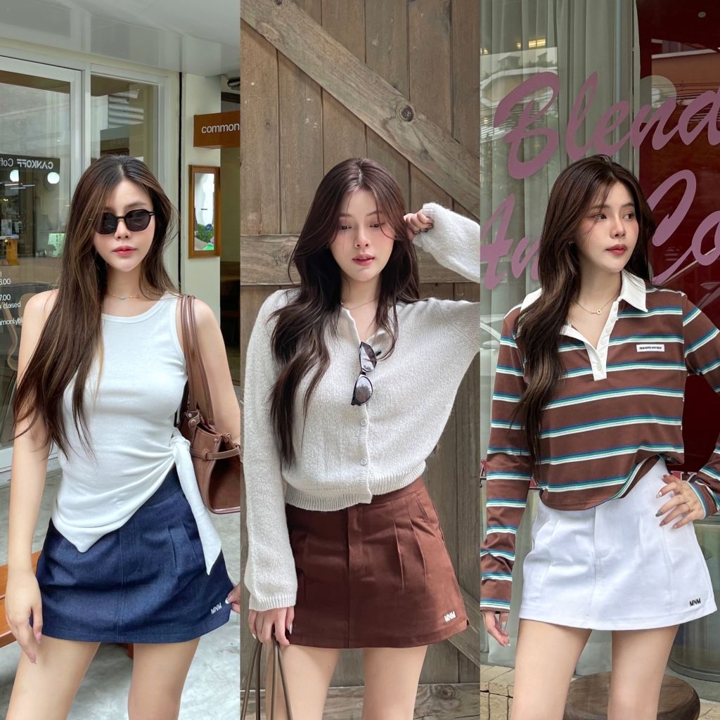 MINI MAGIC SKIRT กระโปรงกางเกงปักผ้าคอตตอนยีนส์