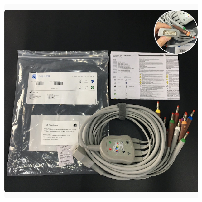 สายเคเบิล 12 ลีดแบบบูรณาการสำหรับเครื่องตรวจคลื่นไฟฟ้าหัวใจ GE รุ่นดั้งเดิมสำหรับ MAC800 MAC1200 MAC400 MAC2000