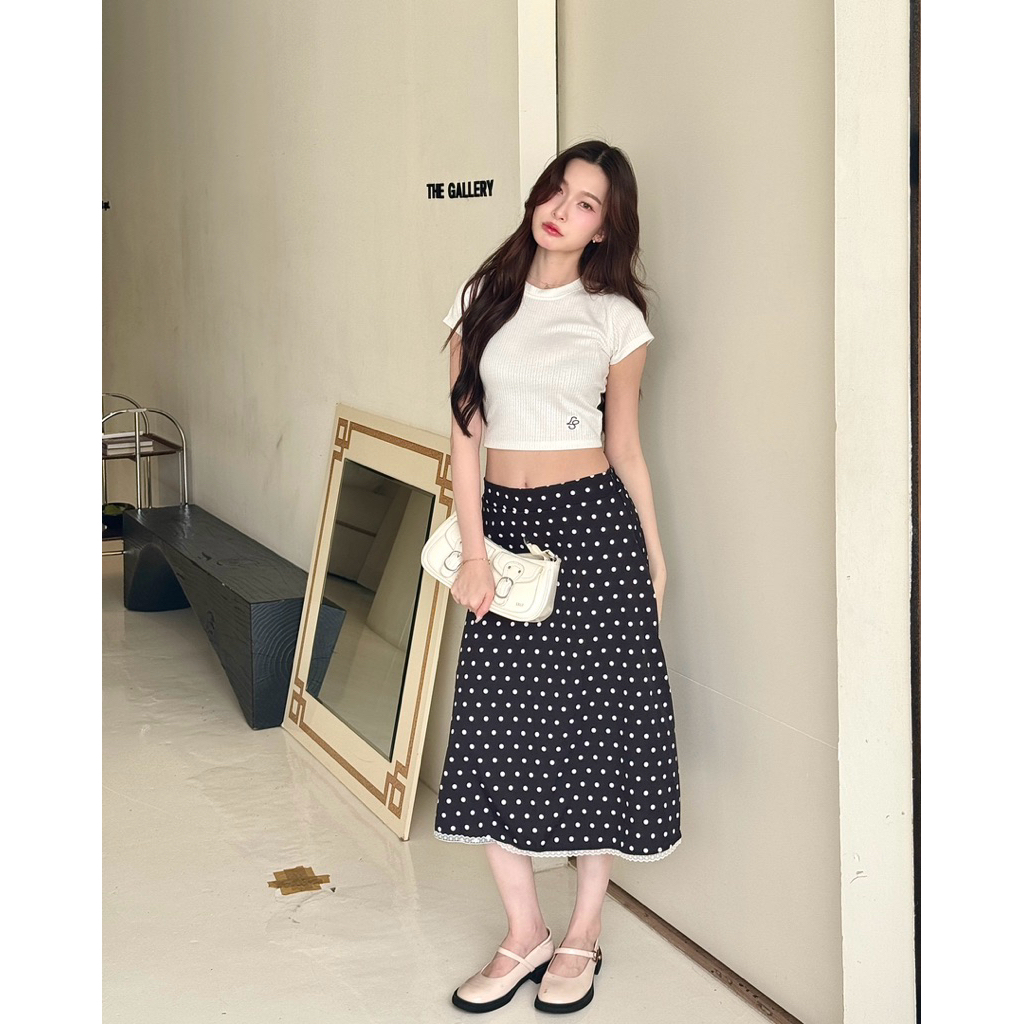 Freya Polka Dot Skirt : กระโปรงยาวลายจุด longsaidoo_ - รูปที่ 5