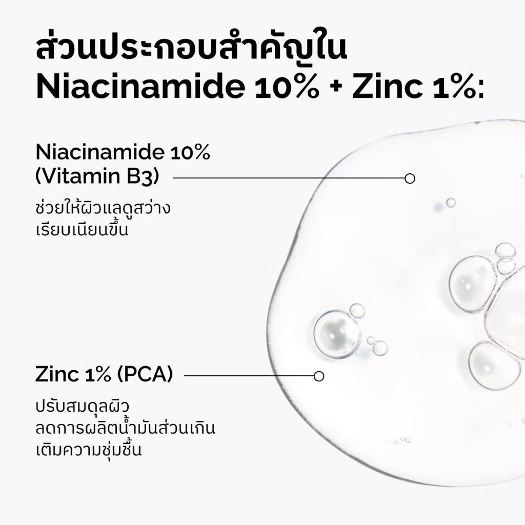 The Ordinary Niacinamide 10% + Zinc 1% - 30ML | เซรั่ม ผิวไบรท์ รูขุมขนกระชับ ลดเลือนริ้วรอย - รูปที่ 2