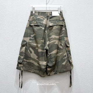 📍พร้อมส่ง📍61821# Vintage camo cargo shorts •🔥 กางเกงผ้ายีนส์บางลายทหาร เอวต่ำทรงคาร์โก้ แต่งกระเป๋าใหญ่