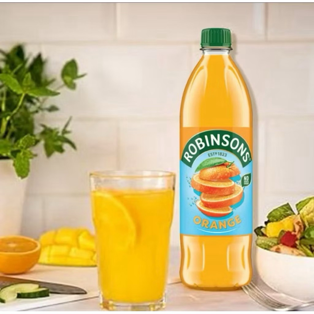 โรบินสัน ดับเบิ้ล เข้มข้น ออเรนจ์ ไม่เติมน้ําตาล750มล. Robinsons Double Concentrate Orange Squash No