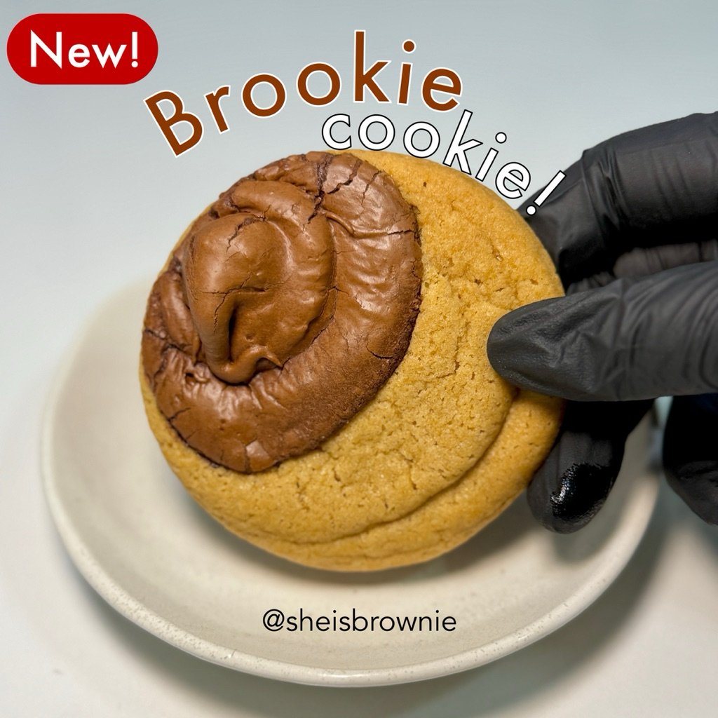 บรูคกี้คุกกี้(🧚🏻‍♀️โปร4ชิ้น240฿)/Brookie cookie/บราวนี่+คุกกี้,ช็อกแท้,เนยแท้ by ชีบราวนี่