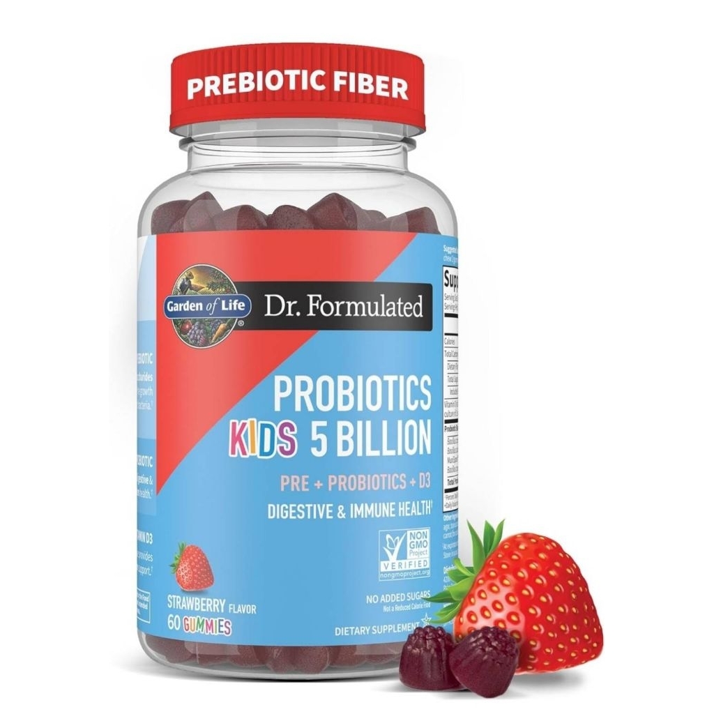 ✨️พร้อมส่ง✨️5 Billion CFU Prebiotic for Kids, Strawberry Flavor, 60 Gummies