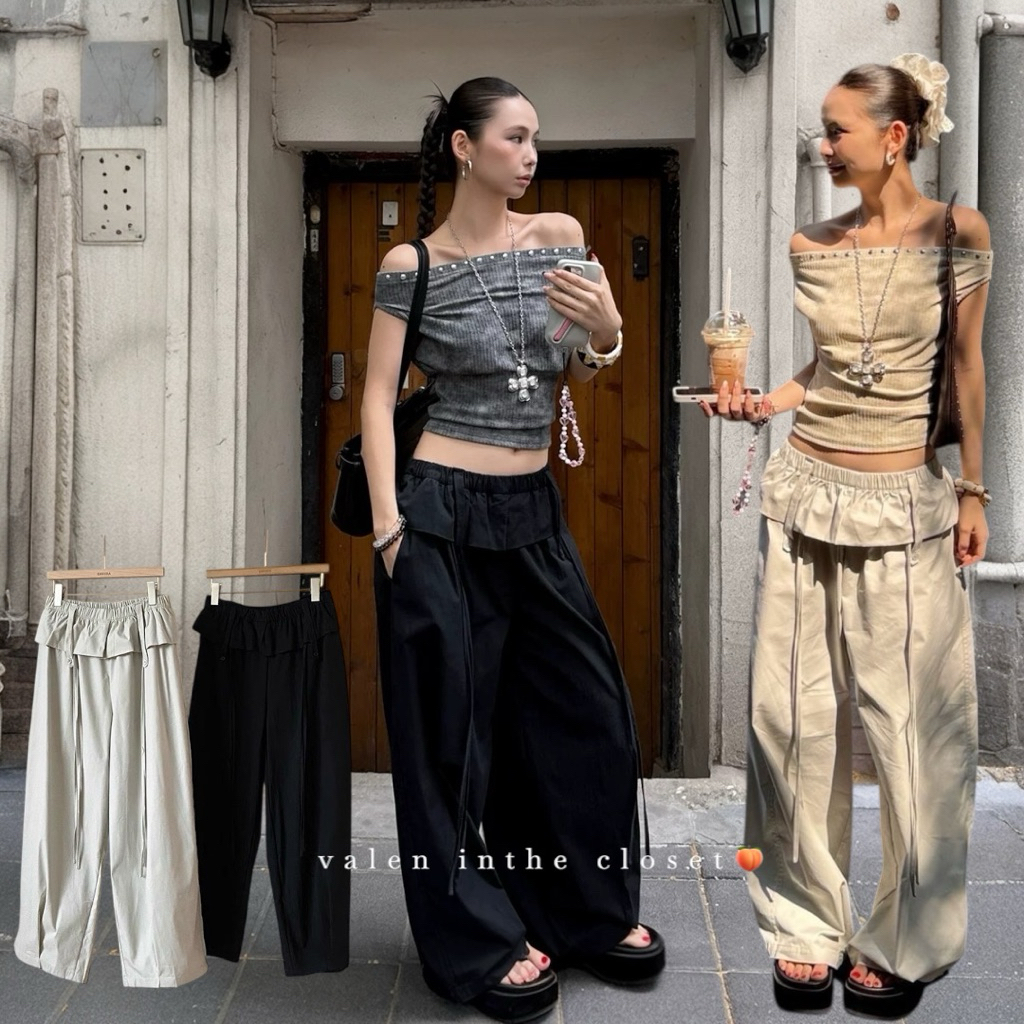 ส่งด่วน 🛵(S M L) MMFISH BABE TROUSERS กางเกงขายาว ดีเทลน่ารักมาก ผ้าดีมาก
