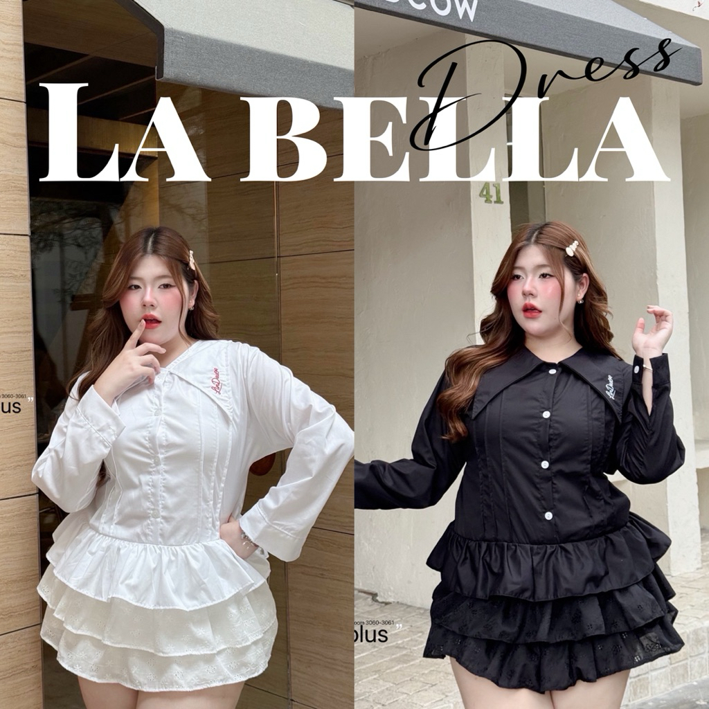 🧸𝐂𝐡𝐮𝐛𝐛𝐲𝐋𝐚𝐧𝐝.(อก40-52)⛲️LaBella Dress⛲️รุ่นลาเบลล่า ชุดเดรสสั้นไซส์ใหญ่ แต่งระบายลูกไม้ มีดีเทลมาก ใส