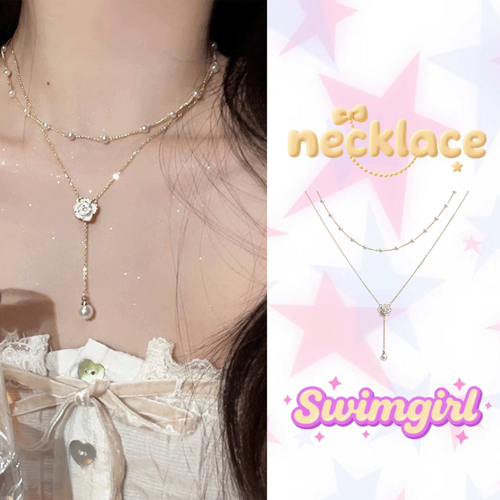 Swimgirl🎀🎀 สร้อยคอ สร้อย necklace ดอกไม้ มินิมอล ขนาดเล็ก mellow ins แฟชั่น