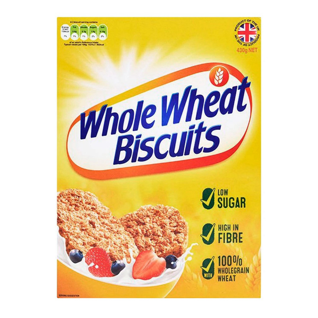 Weetabix Whole Wheat Biscuits 430g.-บิสกิตโฮลวีต ธัญพืชโฮลเกรน (95%) 430 กรัม.