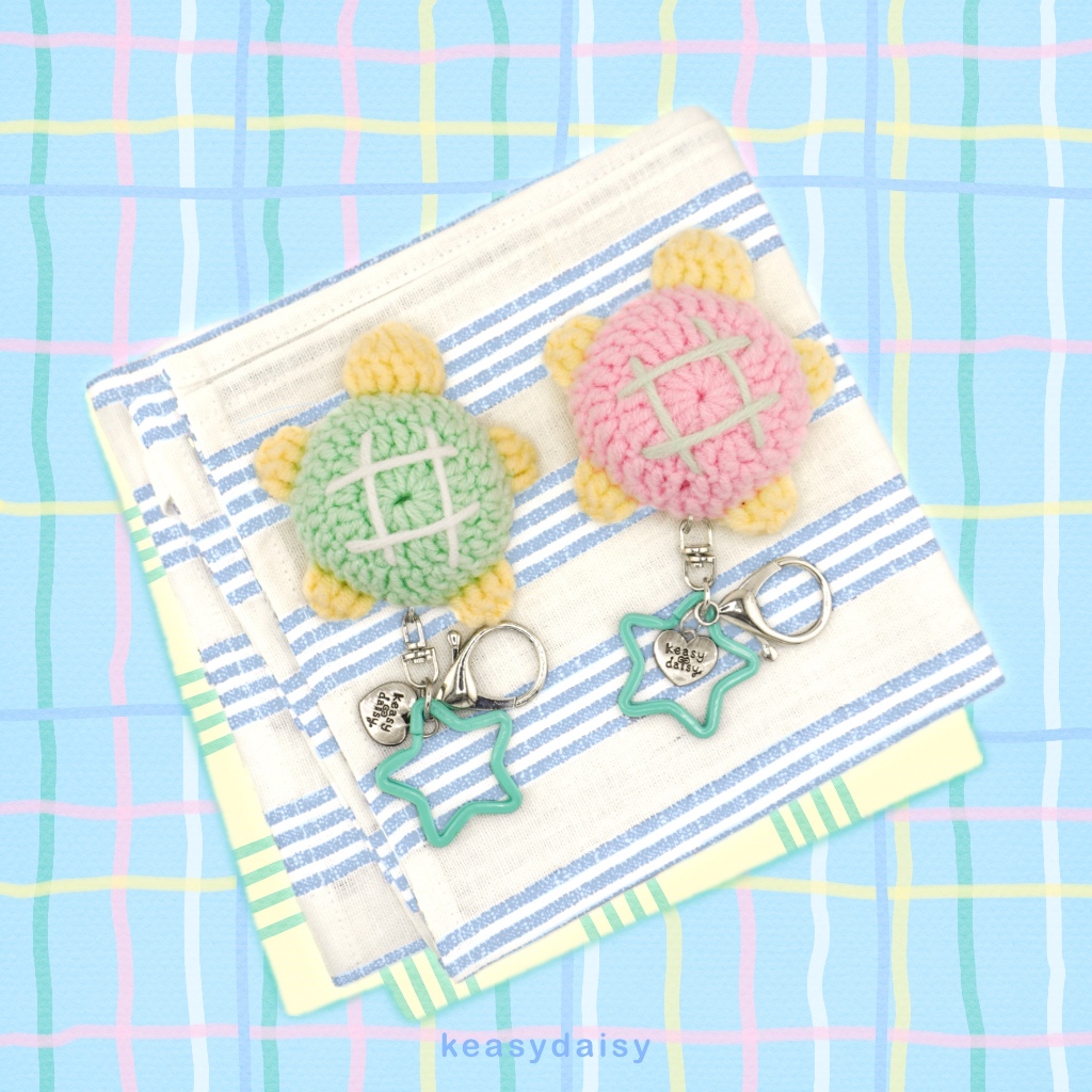 🐢 พวงกุญแจไหมพรมเต่าน้อย ♡ turtle buddies — handmade crochet keychain