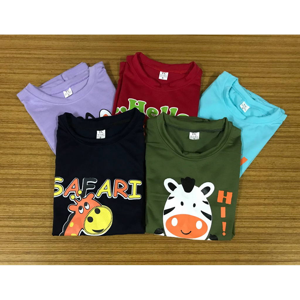 เสื้อเด็ก แพ็ค 5 ตัว ลายการ์ตูนน่ารัก ผ้านุ่มใส่สบาย เหมาะกับเด็กผู้ชายและเด็กผู้หญิง ผ้า Tc สินค้าใหม่ พร้อมส่งทุกวัน