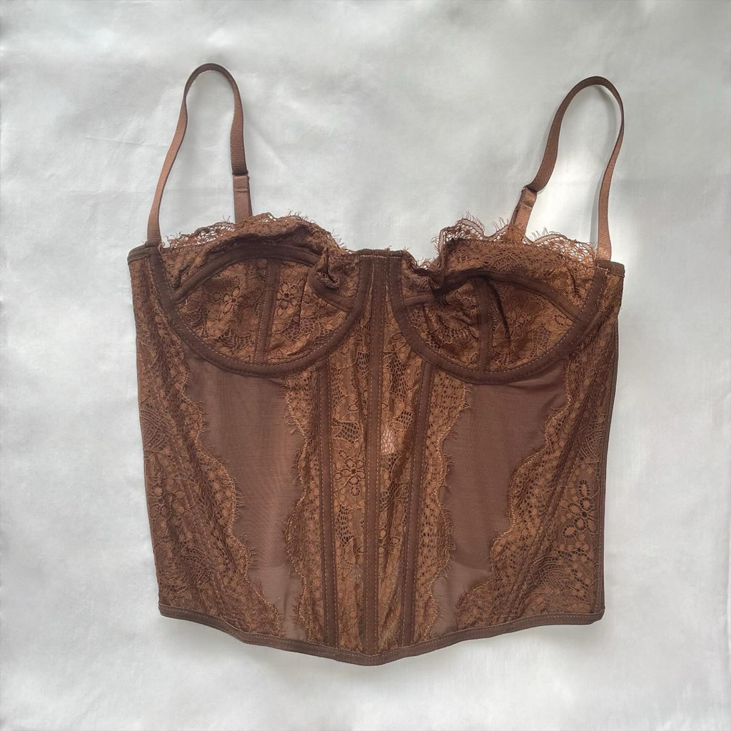 Corset mocha mousse สีน้ำตาลสายฝอ