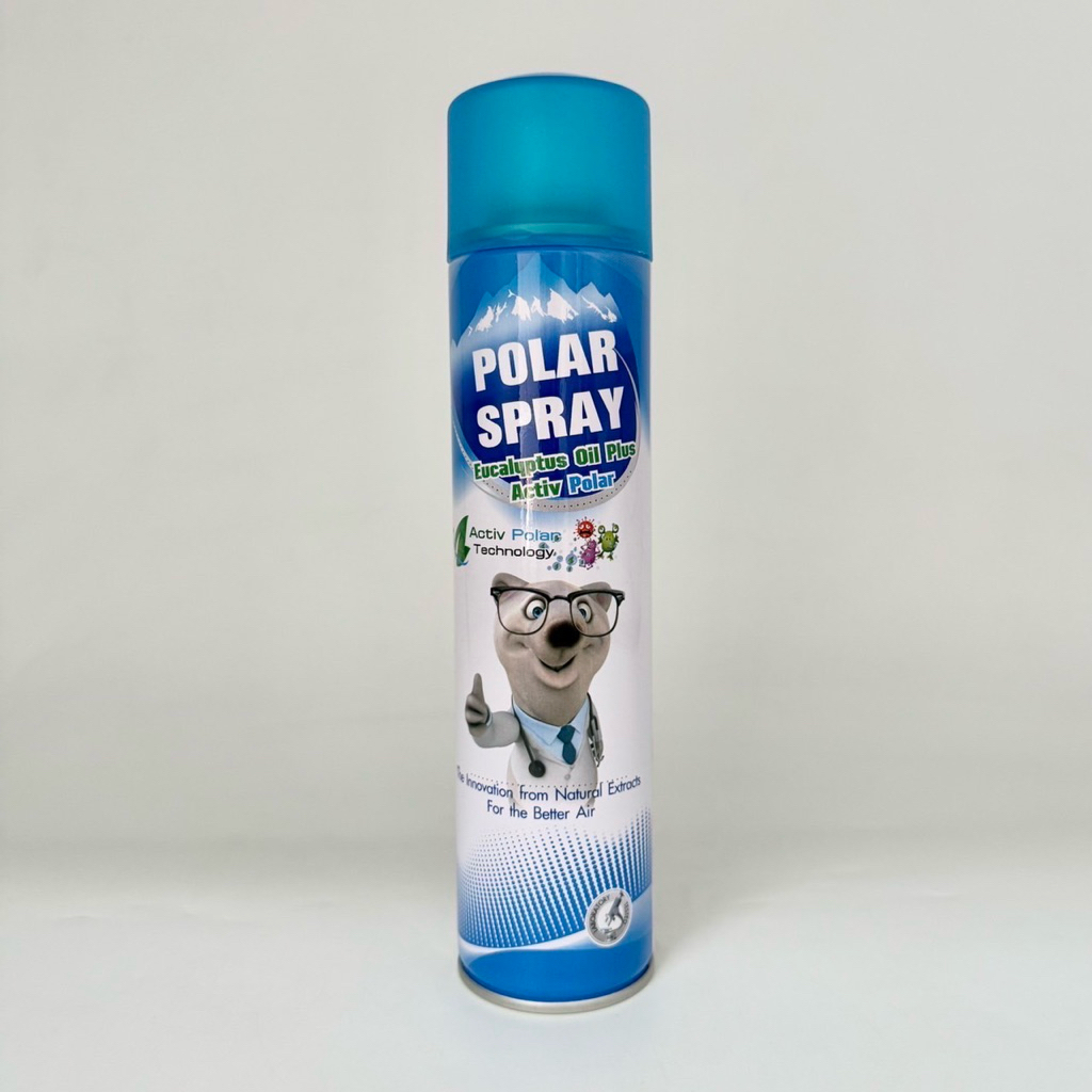 (กระป๋องฟ้า) สเปรย์ฆ่าเชื้อในอากาศ Polar Spray 280ml 1 กระป๋อง