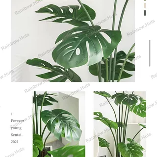☘ซื้อ1แถม3☘XT ต้นไม้ปลอม ต้นไม้ปลอมใหญ่ ความจำลอง 99.9% ต้นไม้แต่งบ้าน 46/80/95cm กระถาง+แถมฟรีหิน