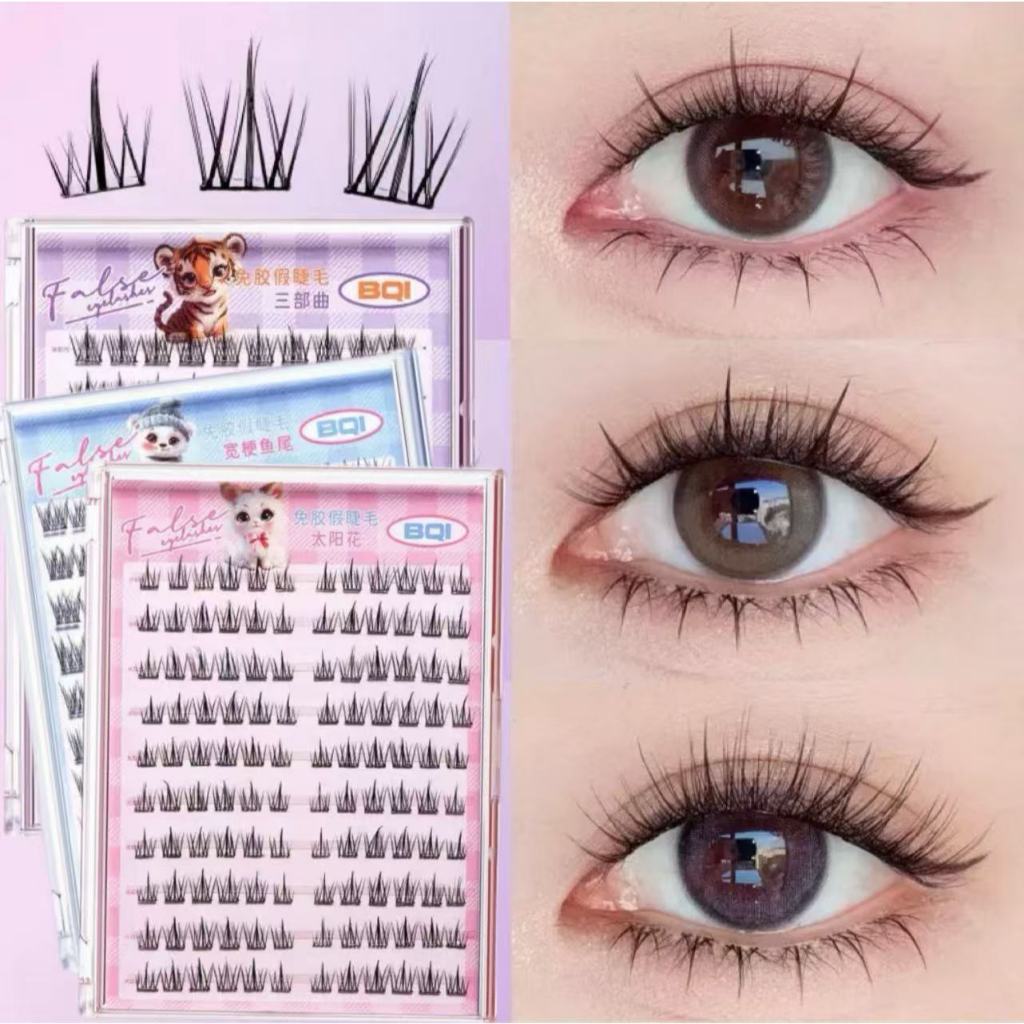 BQI ความจุขนาดใหญ่ ขนตาปลอม ขนตาปลอมแบบมีกาวในตัว  ขนตาปลอมแบบช่อ ขยายตา ติดทน ใช้ซ้ำได้ เหมาะสำหรับมือใหม่ - รูปที่ 4