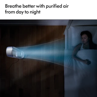 Dyson Pure Cool™ TP00 Tower Purifier Fan White Silver พัดลมฟอกอากาศ ไดสัน สีขาว พร้อมกระเป๋าผ้าสีขาว