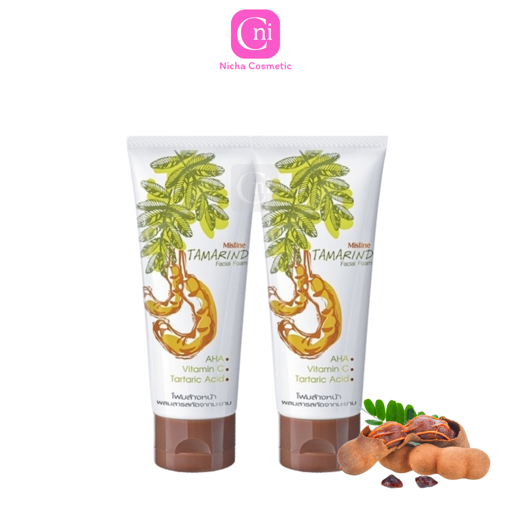 (2หลอด) โฟมล้างหน้า มะขาม มิสทิน Mistine Tamarind Facial Foam 85 g.