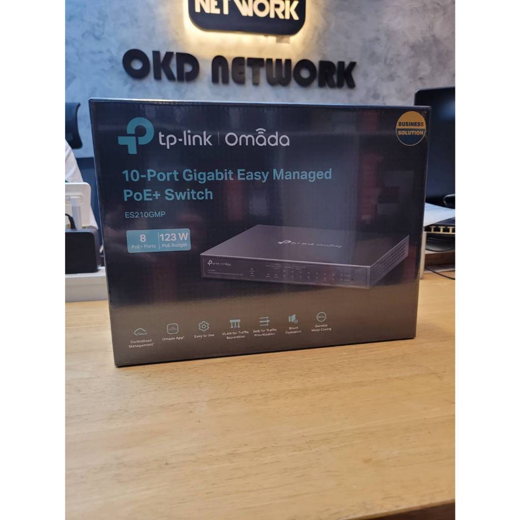 ES210GMP Omada 10-Port Gigabit Easy Managed Switch with 8-Port PoE+