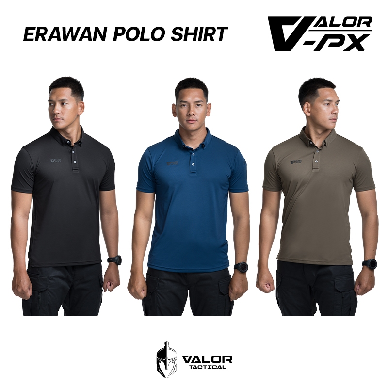 VALOR PX - Erawan Polo Shirt เสื้อโปโล คอปก แห้งไว ทรง Slim Fit ไม่หด ไม่ย้วย ไม่เสียทรง