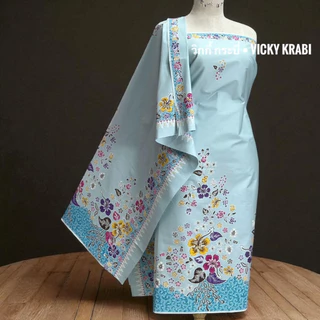 ผ้าปาเต๊ะ ลายดอกชบา พรีเมียม Cotton 100% ผ้านุ่ง ผ้าซิ่น ใส่ทำบุญ/ตัดชุด/เที่ยว