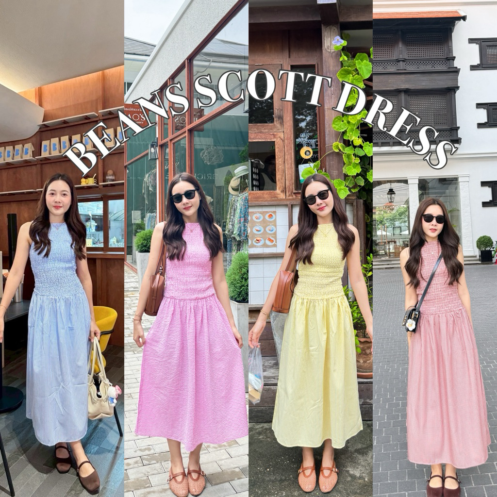 Beans scott dress 🌞แมกซี่เดรสยาวลายสกอต **สีแดงล็อตนี้งานจริงเข้มกว่าในรูปค่ะ**