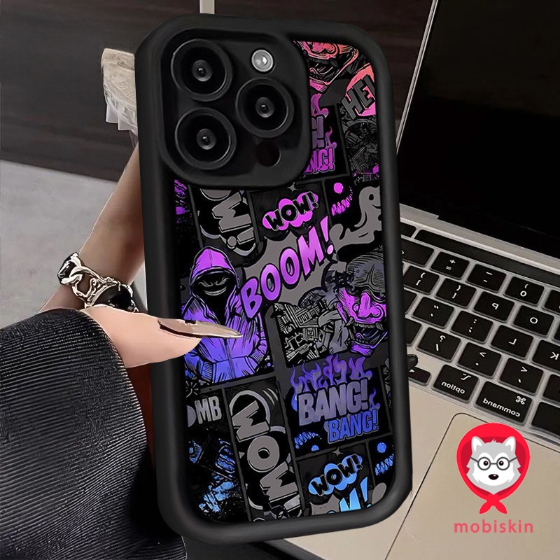 เคสฮิปฮอปแบบมืดเท่ห์ IPhone 11 16 15 12 7Plus 13 14 Pro Max 15 16 XR X 14 7 6s 6 8 Plus XS Max