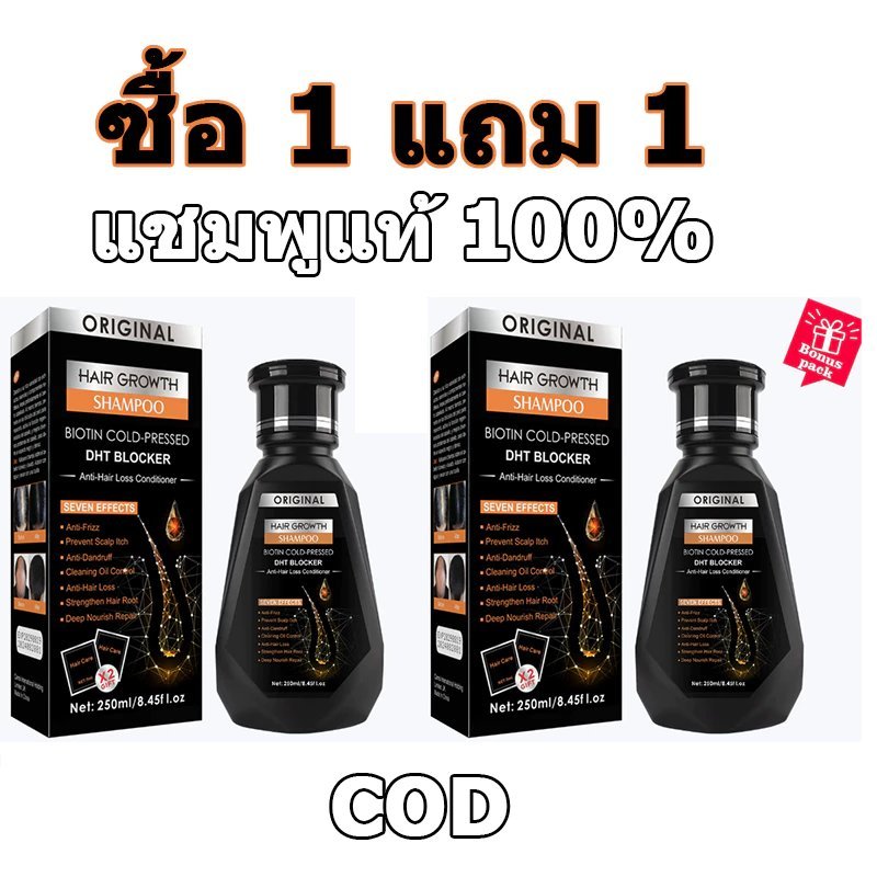 ซื้อ 1 แถม 1สินค้านำเข้าPEIMEI แชมพูแก้ผมร่วง แชมพูสมุนไพรขิงบำรุงผม250ml แชมพูปลูกผม ยาสระผมแก้ร่วง แชมพูขิงเพียว แชมพู