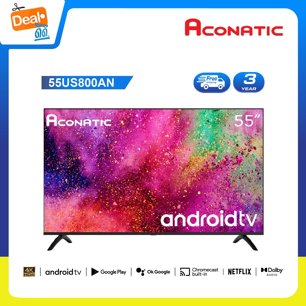 Aconatic ทีวี 55 นิ้ว LED 4K UHD Android TV 11.0 รุ่น 55US800AN ระบบปฏิบัติการ Android/Netflix