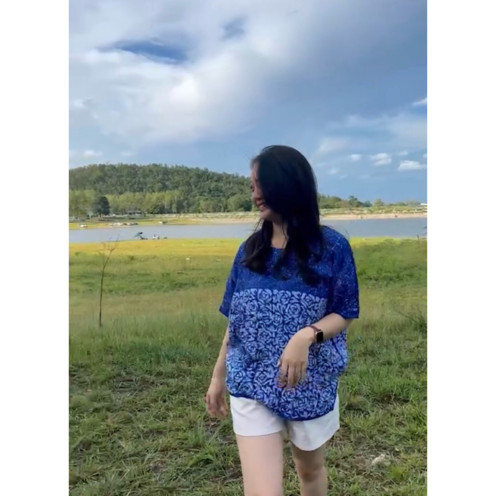 เสื้อผ้าบาติก ผ้าสปัน มีแขน ผ้าพิมพ์เทียน ใส่สบาย