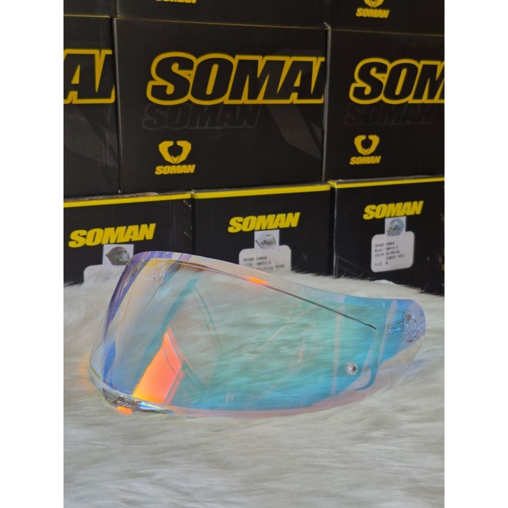 ชิวหมวกกันน็อค สีปรอททอง Soman รุ่น SM955-S