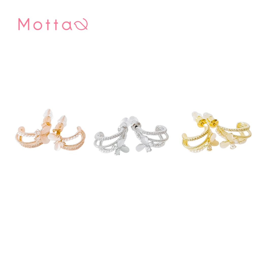 Motta Earring ต่างหูห่วงครึ่งห่วง ผีเสื้อประดับมุก