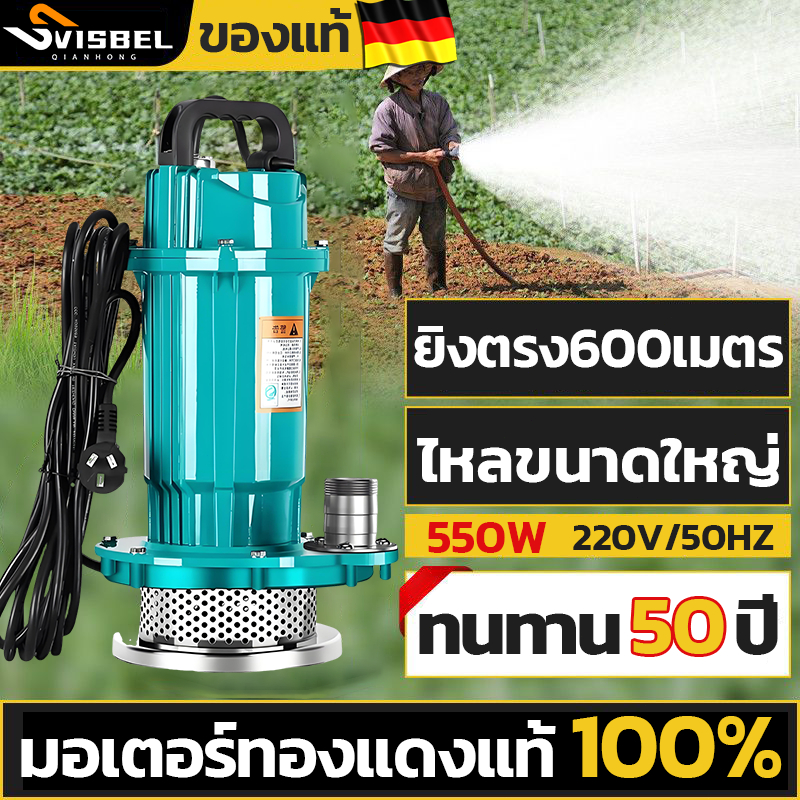 ไฮเอนด์ของเยอรมัน🥇 ปั๊มแช่ 500W คุณภาพสูง มอเตอร์ทองแดงแท้ 100% ปั๊มแช่ไฟฟ้า ปั้มแช่ดูดโคลน ปั๊มน้ำ ปั๊มจุ่ม ปั๊มไดโว่