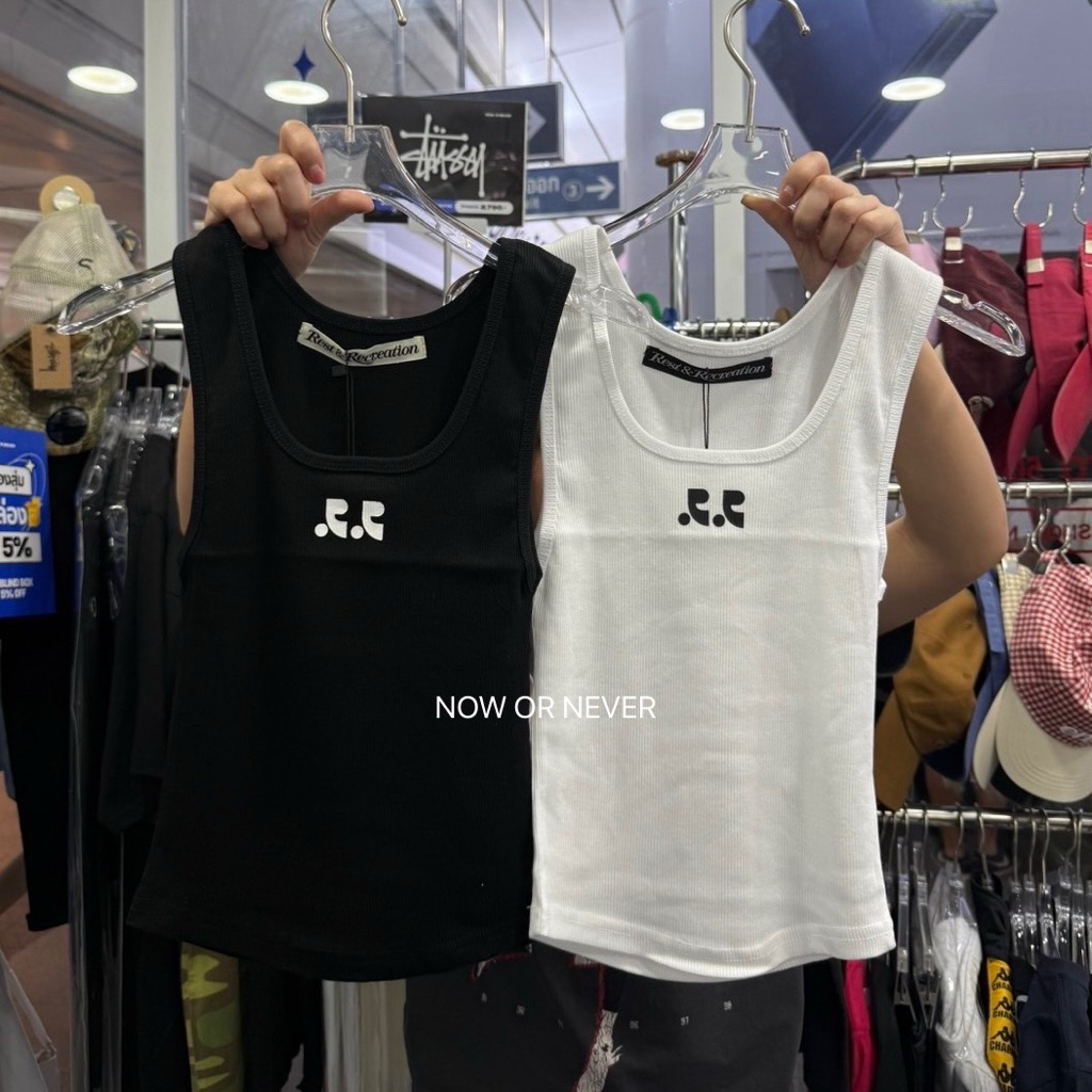 มีโค้ดลด 30% ❤️‍🔥 /พร้อมส่ง/ REST&RECREATION RR LOGO SHORT TANK TOP