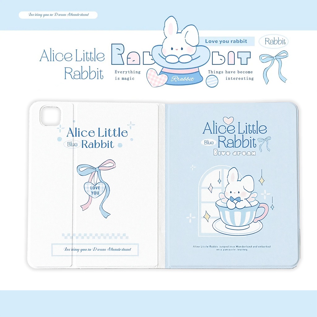 🔥พร้อมส่ง🔥เคส iPad Air13 Air7 Air6 Gen10 ที่ใส่ปากกา Bow Bunny case iPad Gen11 Air5 Gen9 Pro11 2024