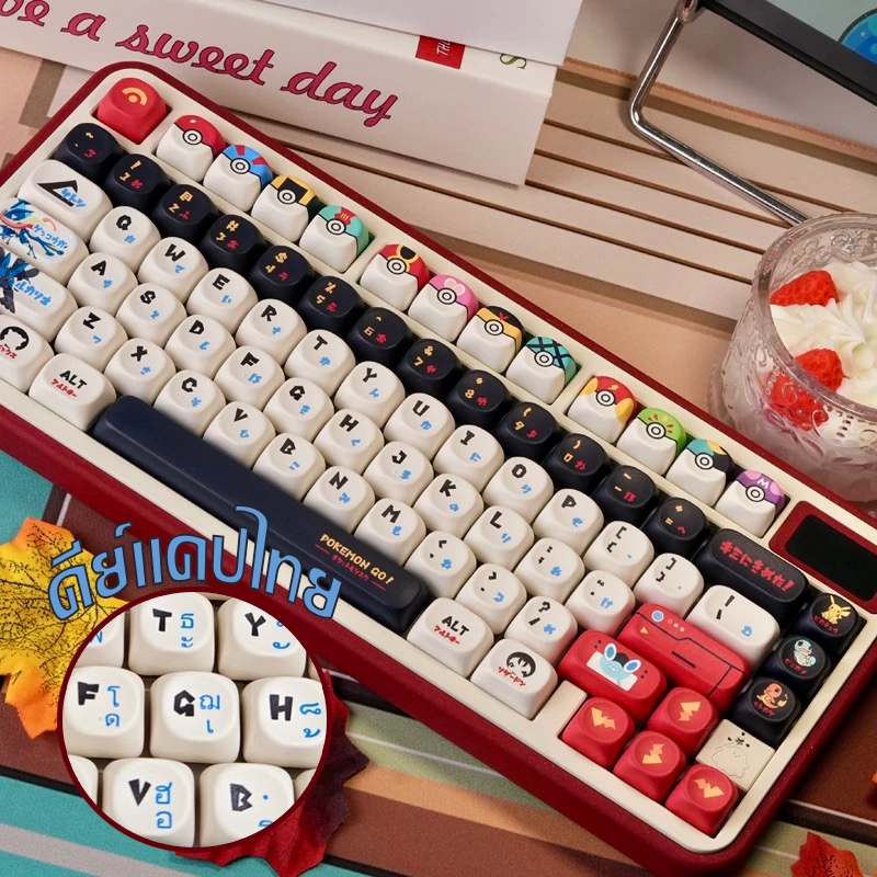 ⚡พร้อมส่งจากไทย⚡keycaps XDA คีย์ไทย125 PBT ปุ่มกดแป้นพิมพ์ ธีมมาริโอ้ DIYสำหรับแป้นพิมพ์เครื่องกล