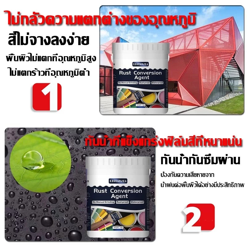 【2 นาทีแห้งไว】สีกันสนิมเหล็ก สีทาสนิมเหล็ก กันน้ำ กันความชื้น ความปลอดภัยสีเขียว สีสันสดใส ใช้ในบ้านและนอกบ้านได้หมด - รูปที่ 6