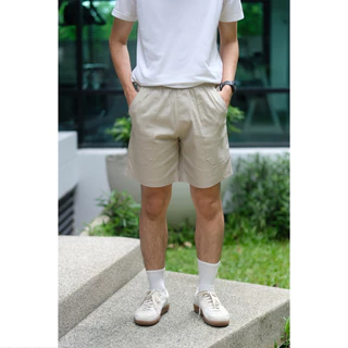 Bunker.clothes กางเกงขาสั้น ลายเส้นกระเป๋า ทรงหลวม ขากว้าง ผ้าพรีเมี่ยม ใส่สบาย เอวยางยืดรุ่น TC-404