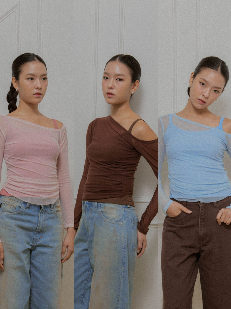 ENDOFMARCH | MONTE DOUBLE TEE เสื้อ set สายเดี่ยว & แขนยาว 2 ชั้น