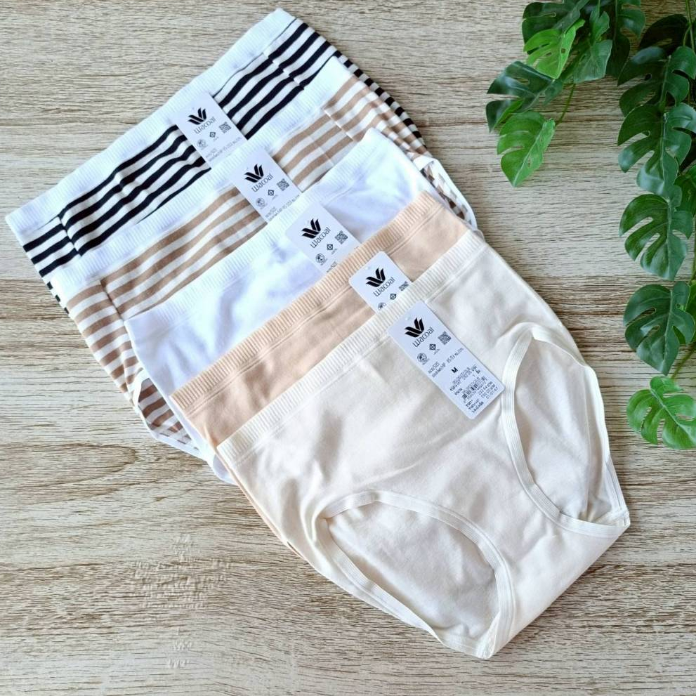 Wacoal กางเกงในขนาดครึ่งตัว เอวกลาง ผลิตจากผ้า Cotton 100%