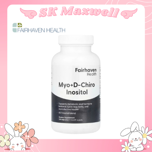 ของแท้100%Fairhaven Health Myo-Inositol and D-Chiro Inositol Blend โมโอ + ดี-ชิโรทอ อินโนซิทอล 120 capsules