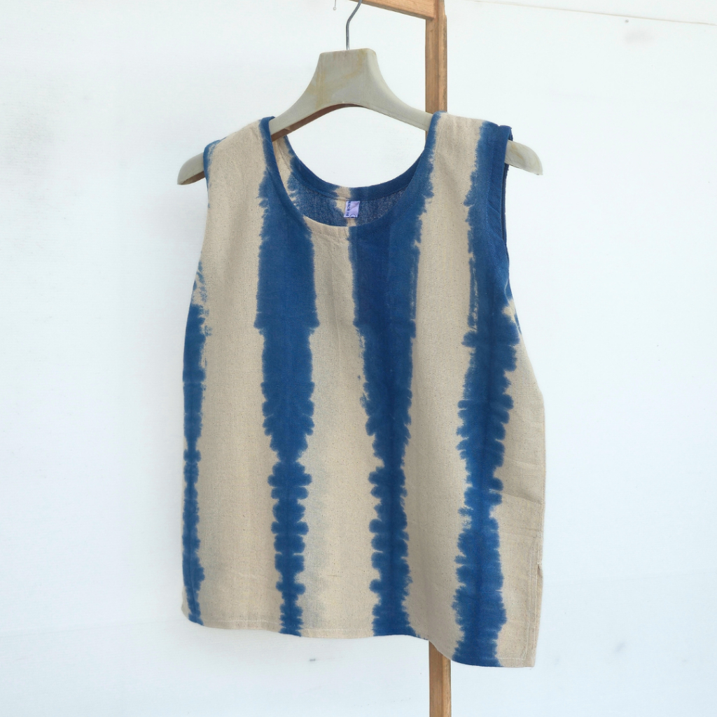 เสื้อมัดย้อม ทรงแขนกุด เสื้อกล้ามผ้าฝ้ายมัดย้อม ผ้าไม่บาง รูปที่ 2