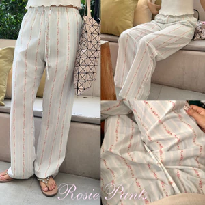 Dopey.Puffy / Rosie Pants กางเกงขายาวผูกเชือกลายดอกไม้ (A02)