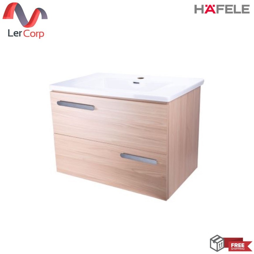 (Hafele) อ่างล้างหน้าพร้อมตู้เฟอร์นิเจอร์ มือจับสี Lead Coloured (495.16.115)