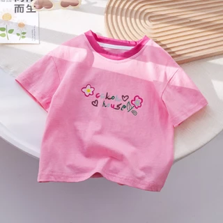 เสื้อเด็กหญิงลายดอกบาน 1-4 ขวบ ผ้านุ่ม ใส่สบายตัว ดีไซน์น่ารัก