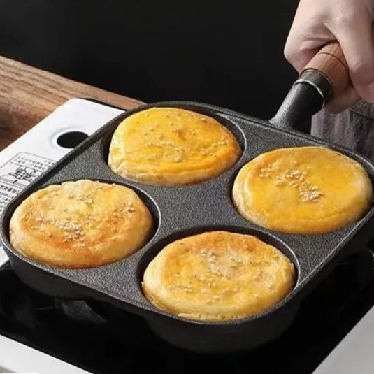 กระทะทอดไข่4หลุม Omelet PAN ใช้ทอดไข่ดาว ทอดแฮม ทำอาหารไม่ติด เคลือบสาร Non-Stick ราคา ถูกที่สุด ดีลบีเคเค แกลเลอรีภาพที่ 6