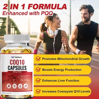 Wellness COQ10 Capsules 300MG Helps Maintain Health Blood Pressure Heart Support COQ10 สุขภาพหัวใจ