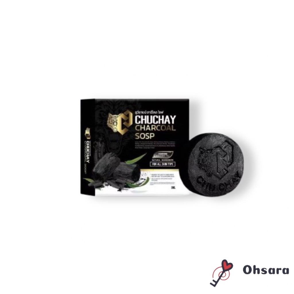 Chuchay charcoal soap ชูว์ชายน์ ชาร์โคล โซป สบู่ชูชาย (1 ก้อน)(30 กรัม/ก้อน)
