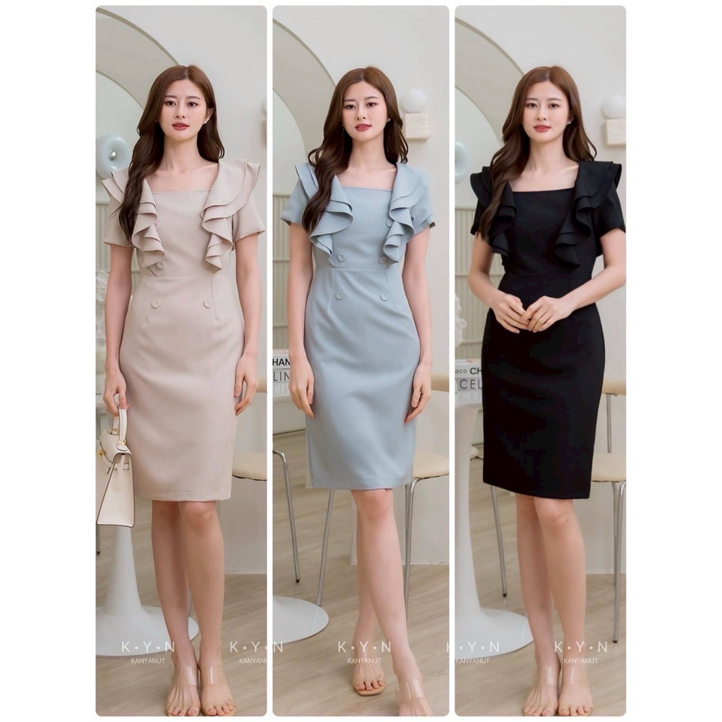 K•Y•N ชุดเดรสทำงาน ออกงาน TAG K•Y•N 2527