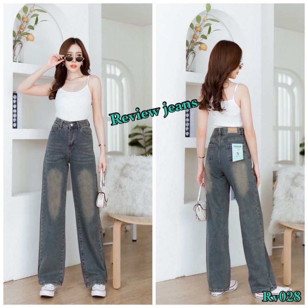 Review Jeans กางเกงยีนส์ผู้หญิงทรงกระบอกใหญ่ ผ้านิ่ม นุ่มใส่สบาย