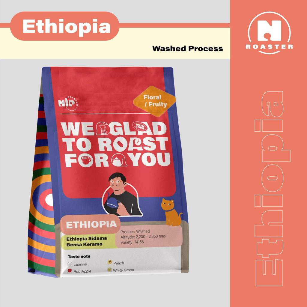 [NiP COFFEE] เมล็ดกาแฟ Ethiopia Sidama Bensa Keramo, Washed Process (150g)