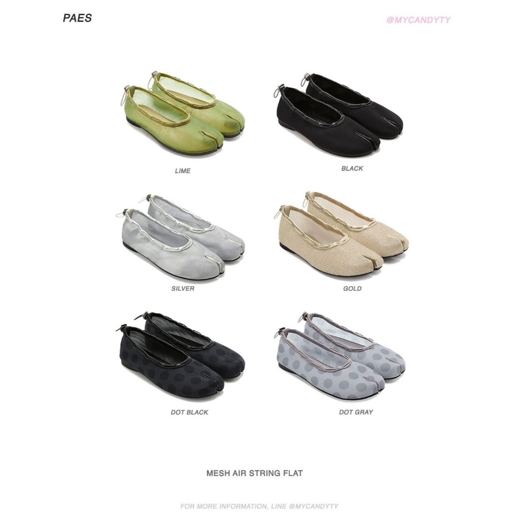 (พรีออเดอร์) *รบกวนสอบถามสต็อกก่อนสั่งซื้อ* PAES - mesh air string flat รองเท้าหนีบนิ้ว